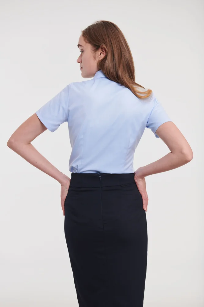 Herringbone Bluse kurzarm