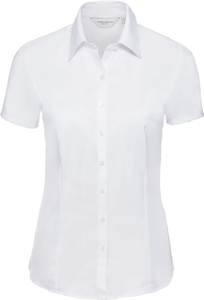 Herringbone Bluse kurzarm