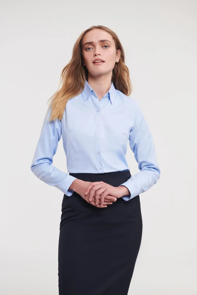 Herringbone Bluse langarm