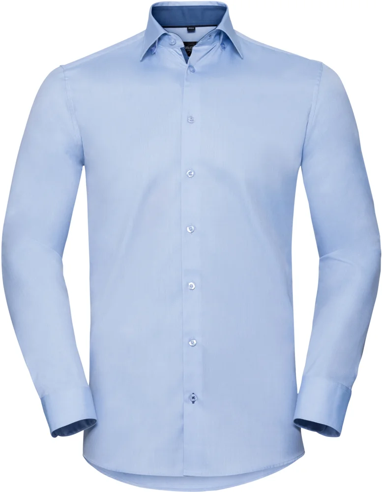 Herringbone Kontrast Hemd langarm