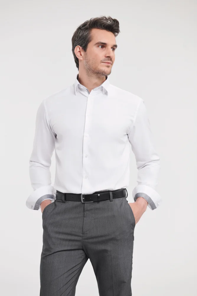 Herringbone Kontrast Hemd langarm