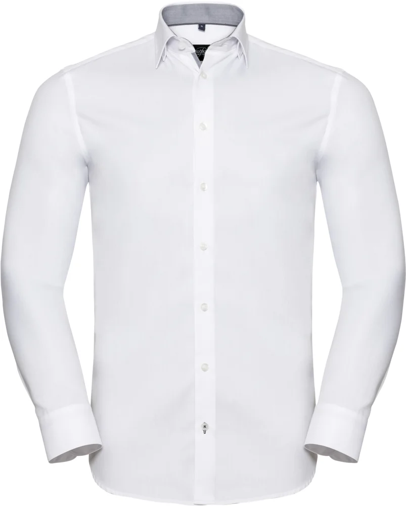 Herringbone Kontrast Hemd langarm