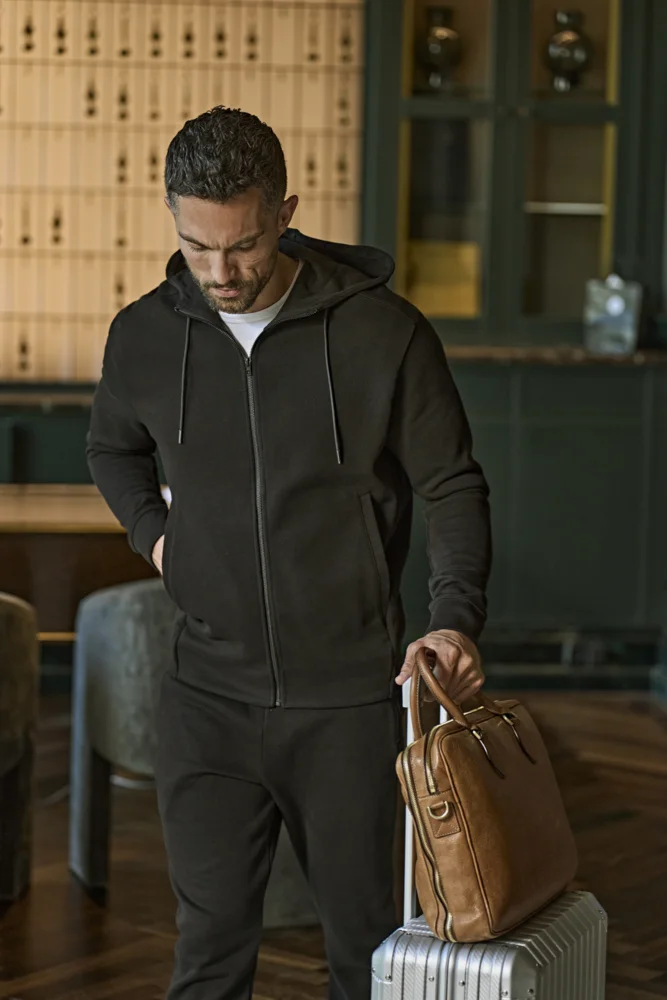 Interlock Kapuzen Sweatjacke