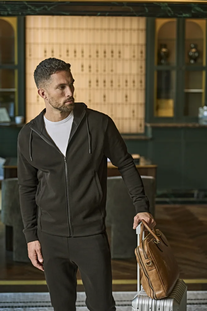 Interlock Kapuzen Sweatjacke
