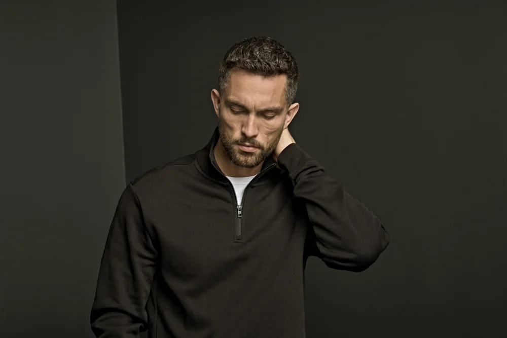 Interlock Sweater mit 1/4 Zip