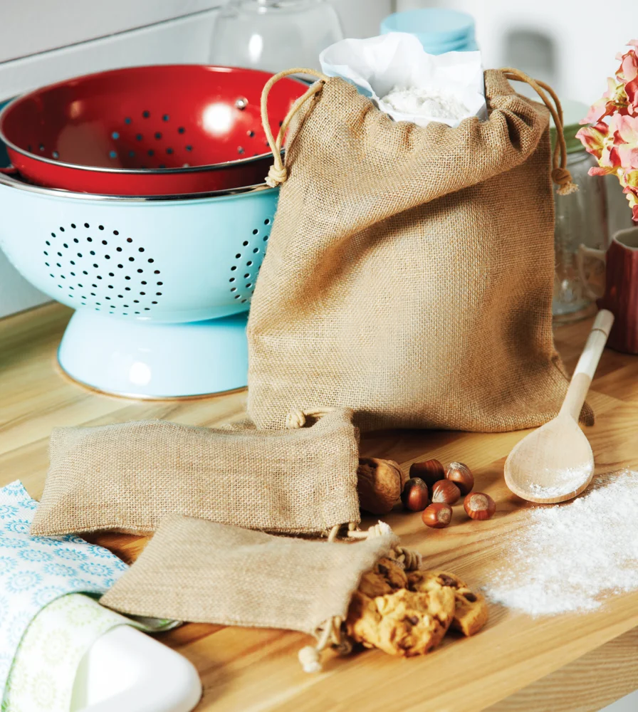 Jute Tasche mit Zugkordel