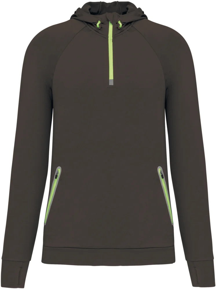 Kapuzen Sport Sweatshirt mit 1/4 Zip