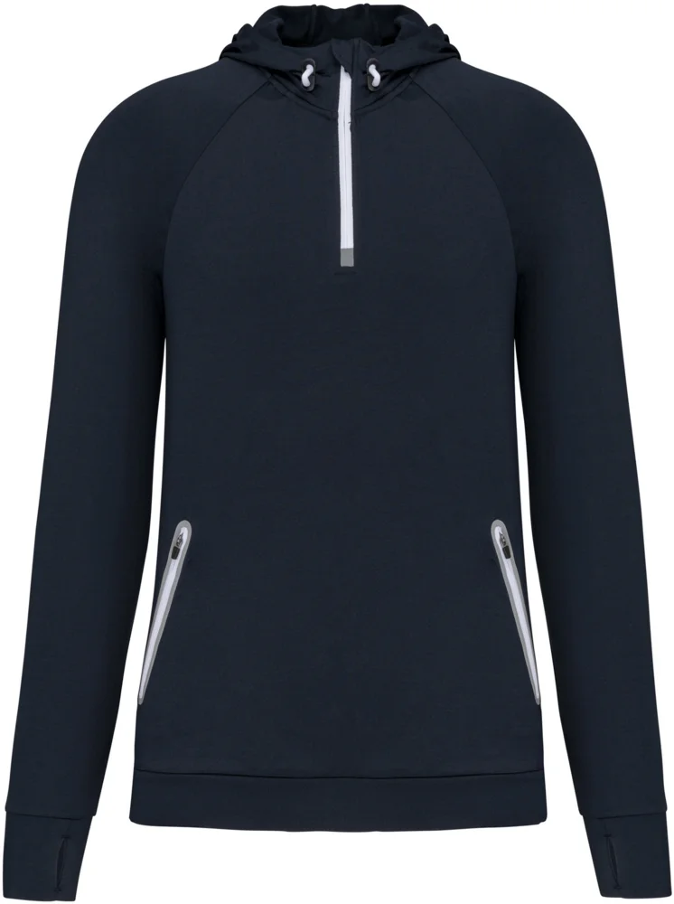 Kapuzen Sport Sweatshirt mit 1/4 Zip