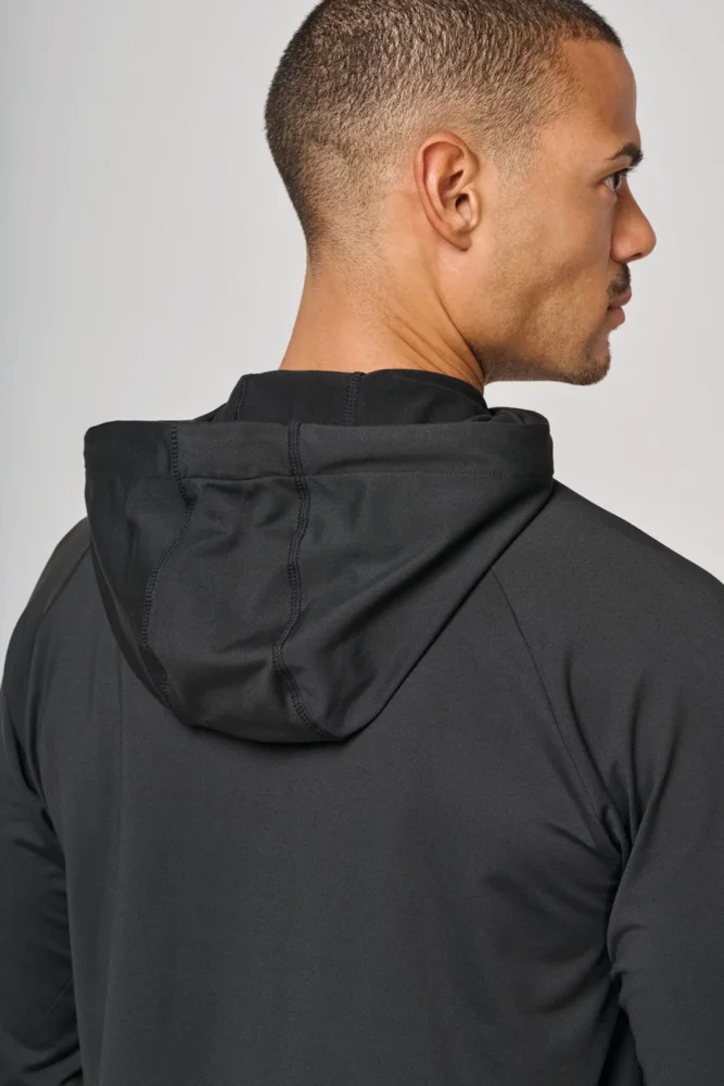 Kapuzen Sport Sweatshirt mit 1/4 Zip