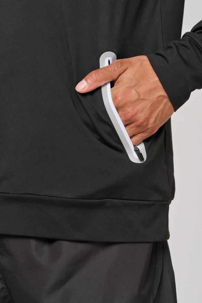 Kapuzen Sport Sweatshirt mit 1/4 Zip