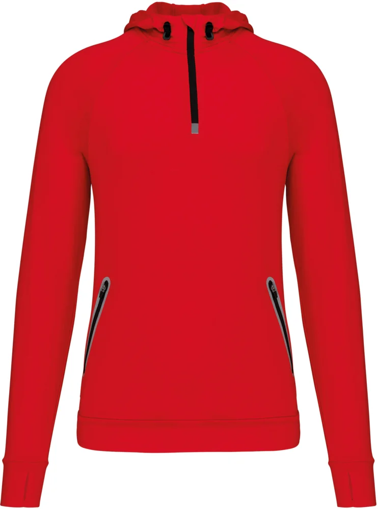 Kapuzen Sport Sweatshirt mit 1/4 Zip