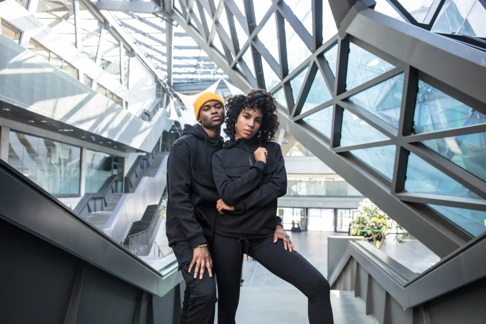 Kapuzen Sweater mit 1/4 Zip