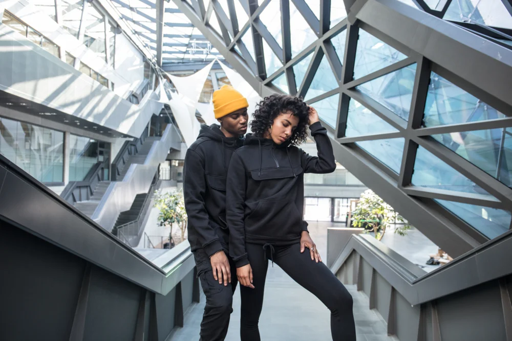 Kapuzen Sweater mit 1/4 Zip