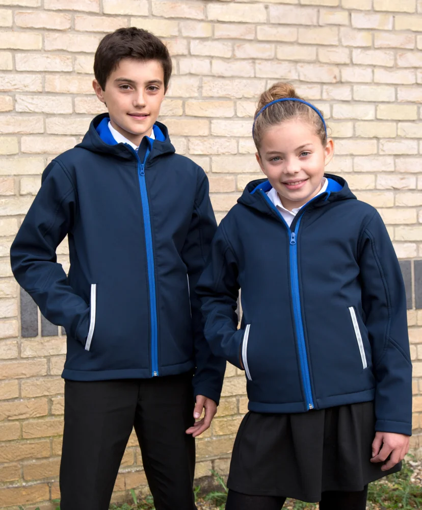 Kids' 3-Layer Softshell Hooded Jacket