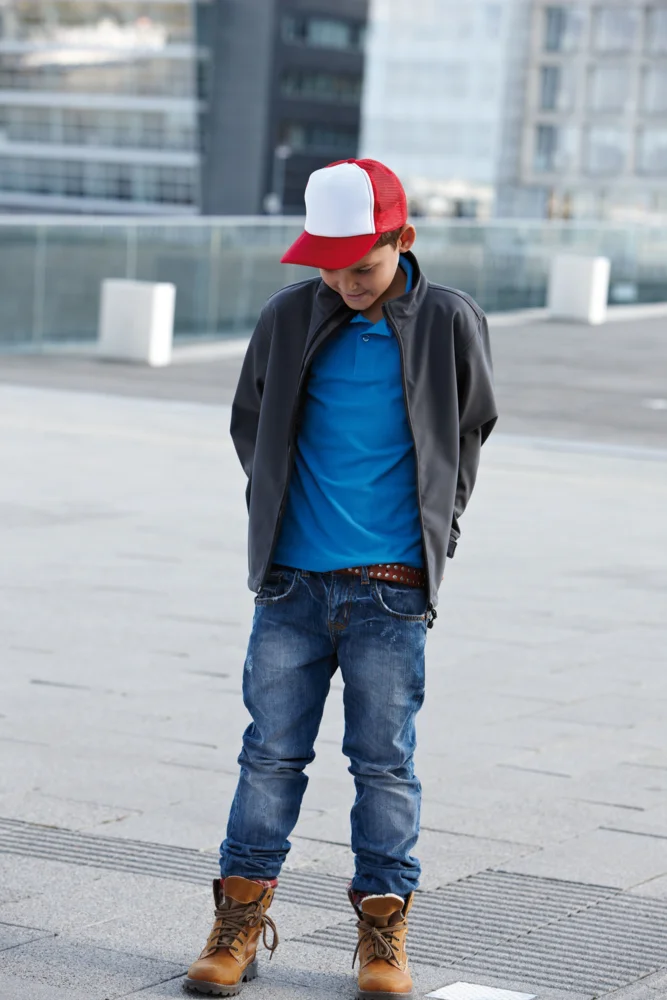 Kinder 5 Panel Polyester Mesh Kappe