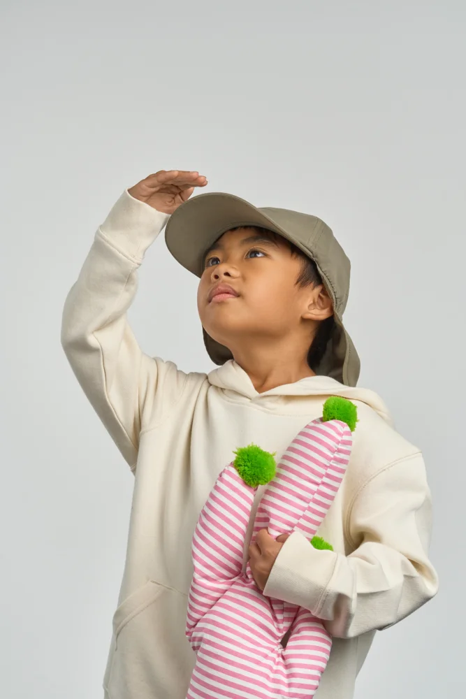 Kinder 6 Panel Kappe mit Nackenschutz