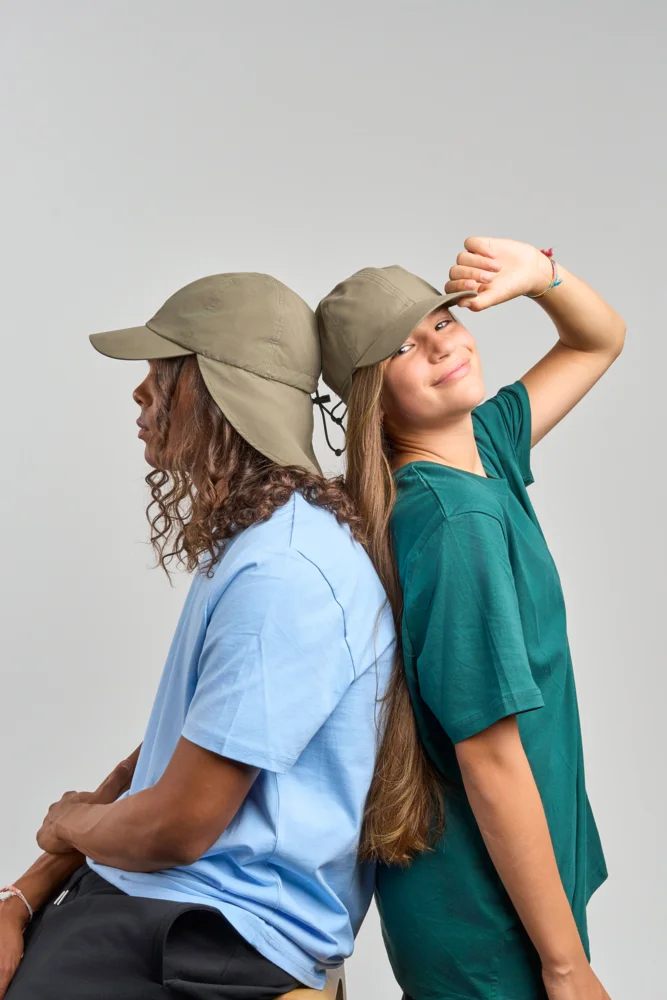 Kinder 6 Panel Kappe mit Nackenschutz