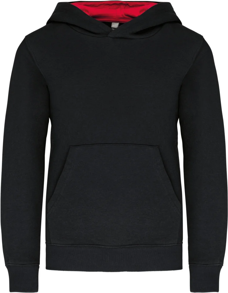 Kids' Contrast Hooded Sweater