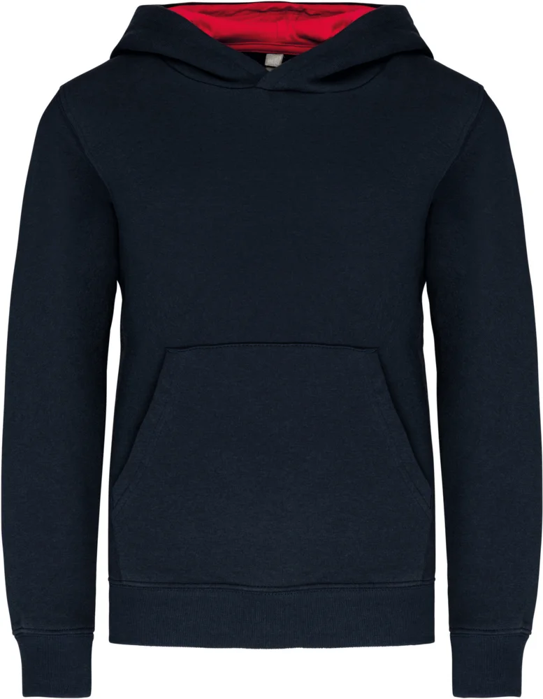 Kids' Contrast Hooded Sweater