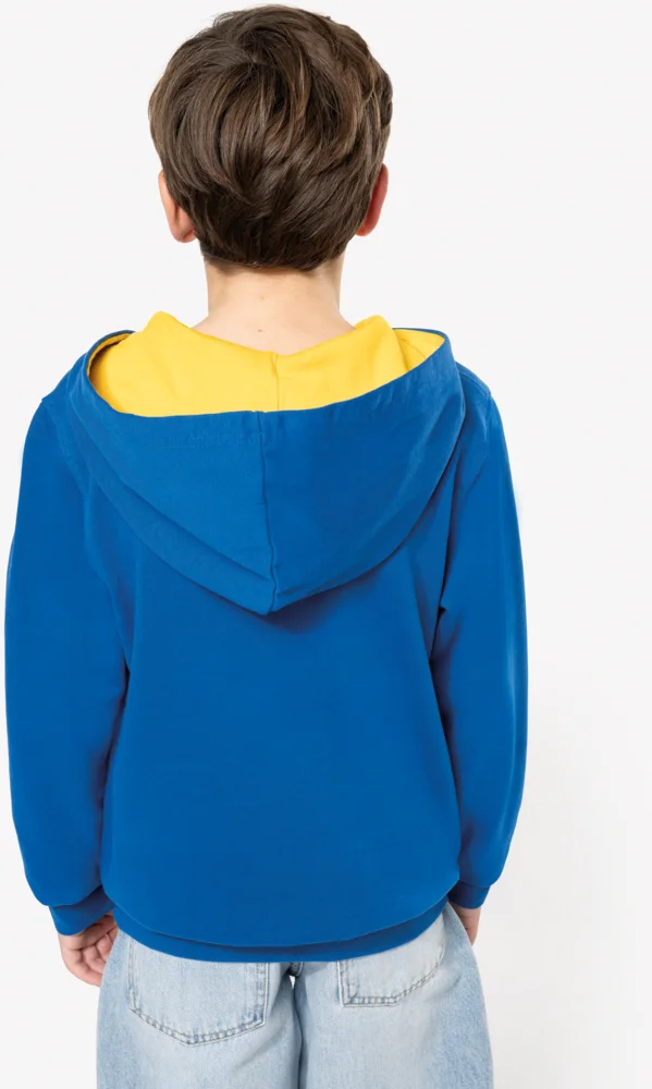 Kids' Contrast Hooded Sweater