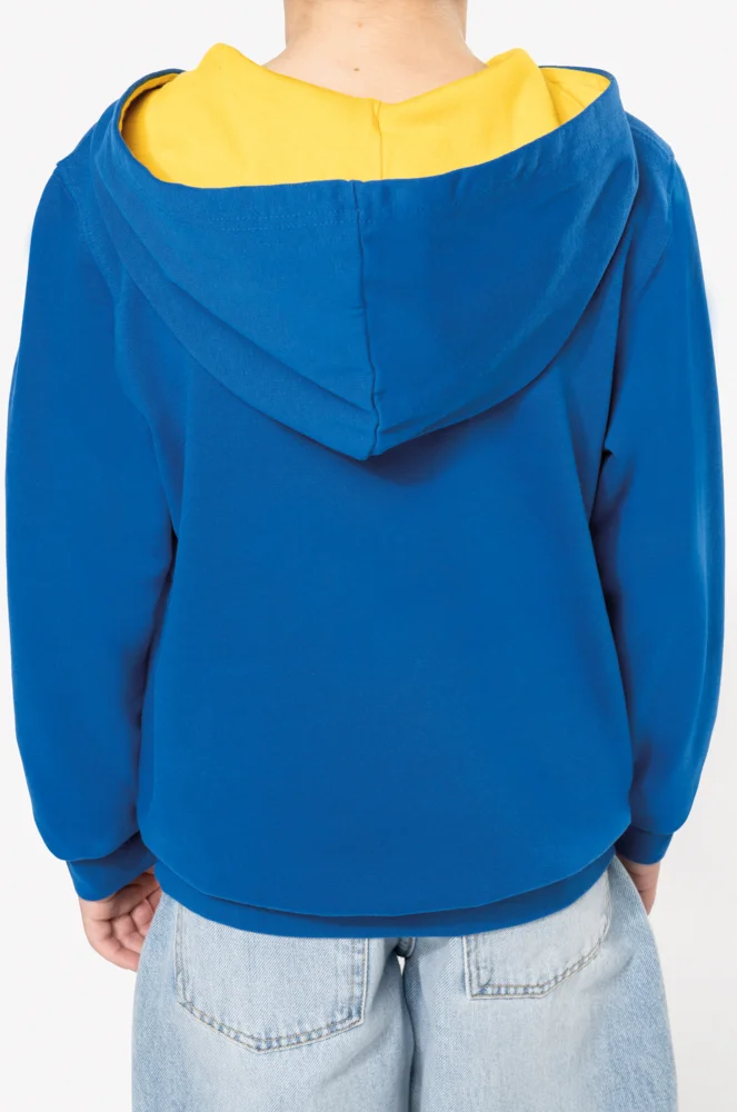 Kids' Contrast Hooded Sweater