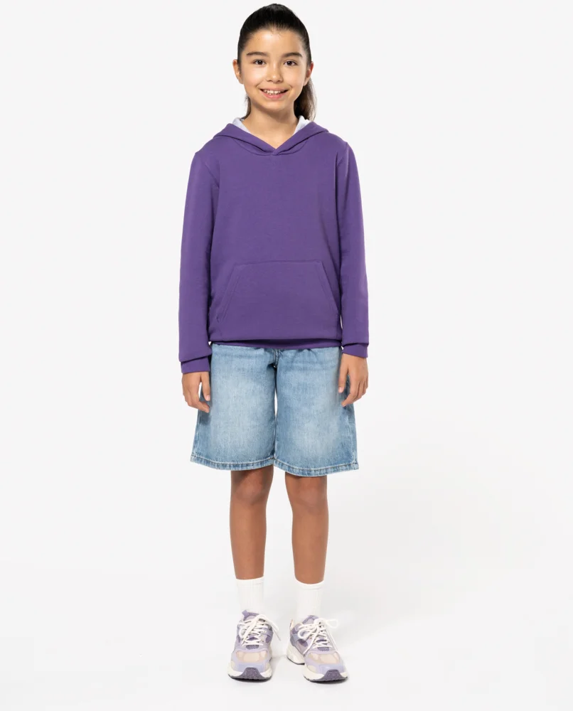 Kids' Contrast Hooded Sweater