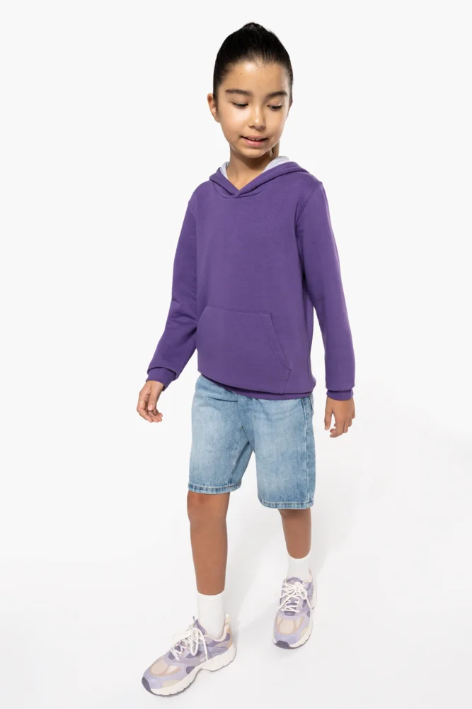 Kids' Contrast Hooded Sweater
