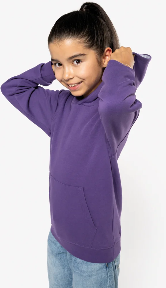 Kids' Contrast Hooded Sweater