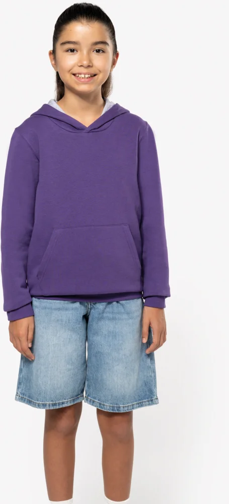 Kids' Contrast Hooded Sweater