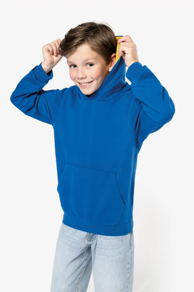 Kids' Contrast Hooded Sweater