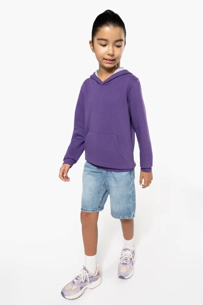 Kids' Contrast Hooded Sweater