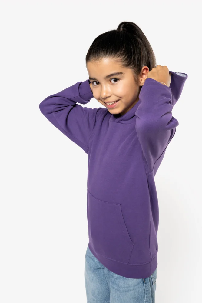Kids' Contrast Hooded Sweater