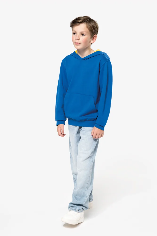 Kids' Contrast Hooded Sweater