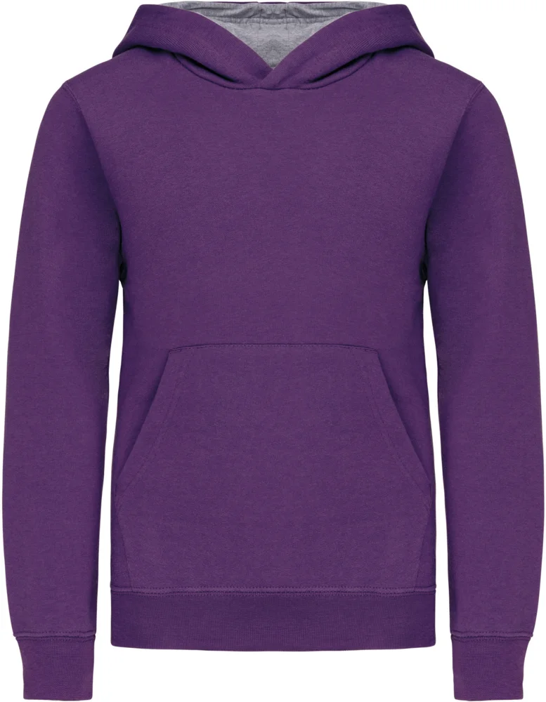 Kids' Contrast Hooded Sweater