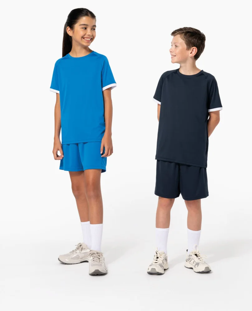 Kinder Kontrast Sport Shirt