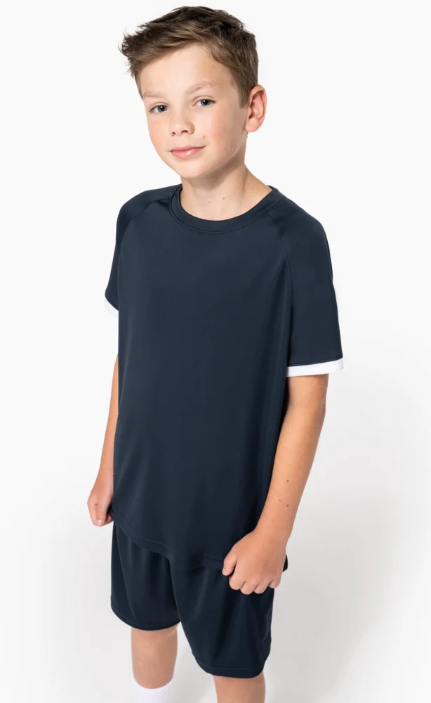 Kinder Kontrast Sport Shirt