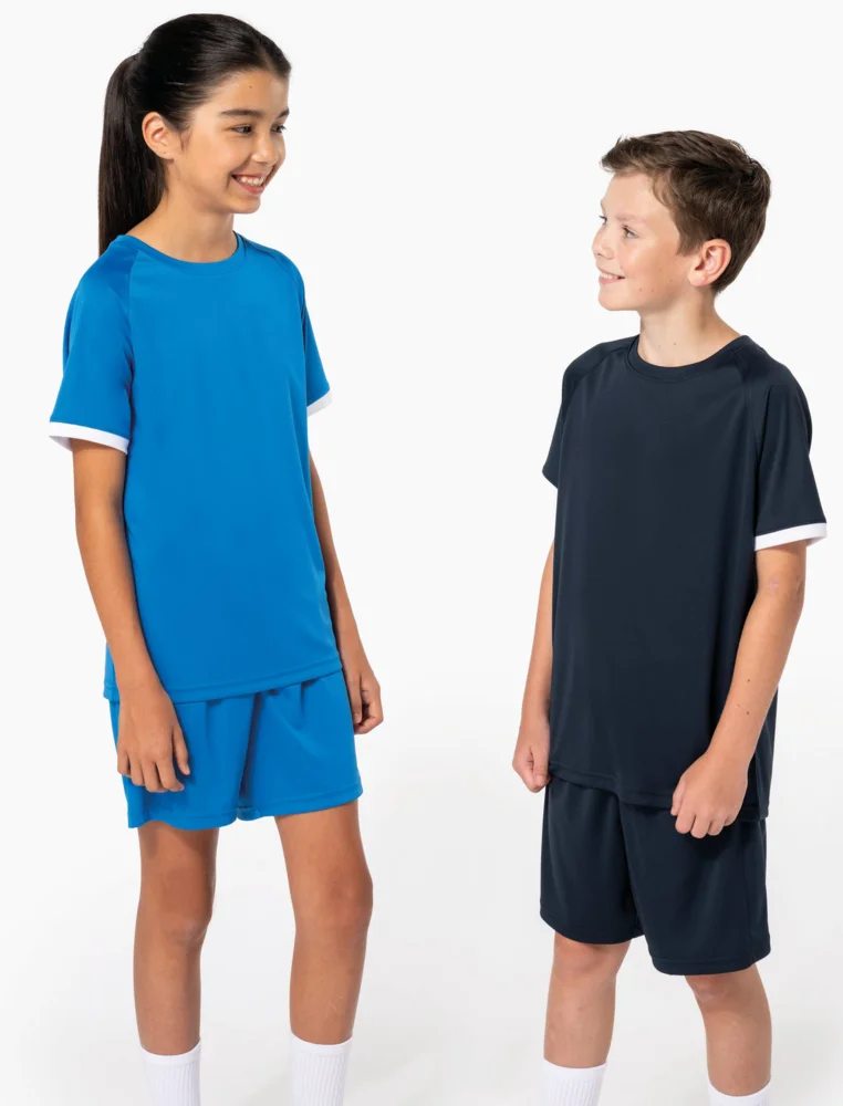 Kinder Kontrast Sport Shirt