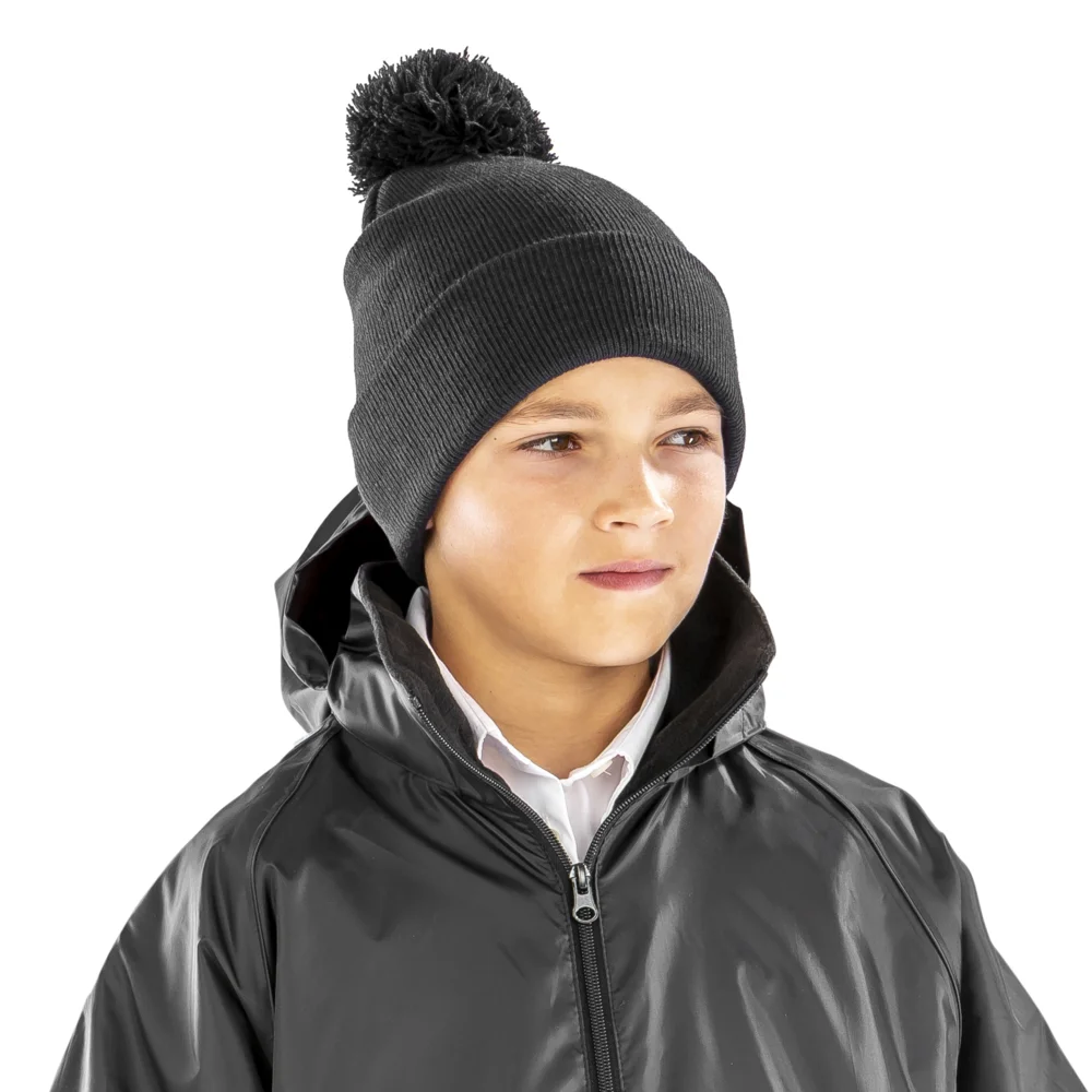 Kids' Knitted Beanie with Pompon