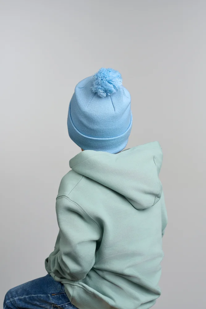 Kinder Strickmütze mit Pompon