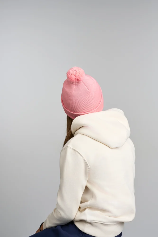 Kinder Strickmütze mit Pompon