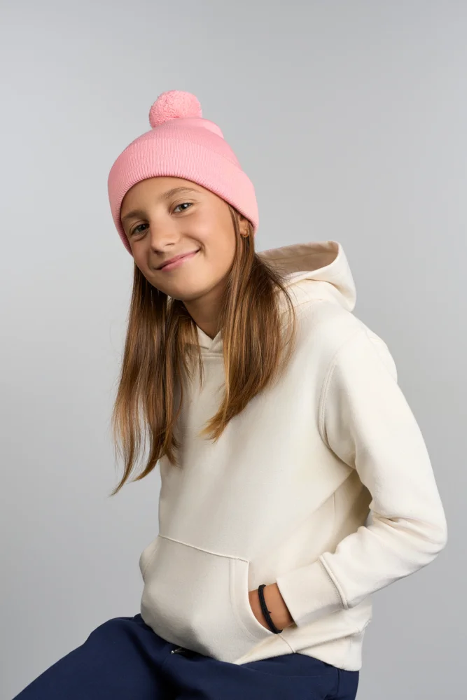 Kinder Strickmütze mit Pompon