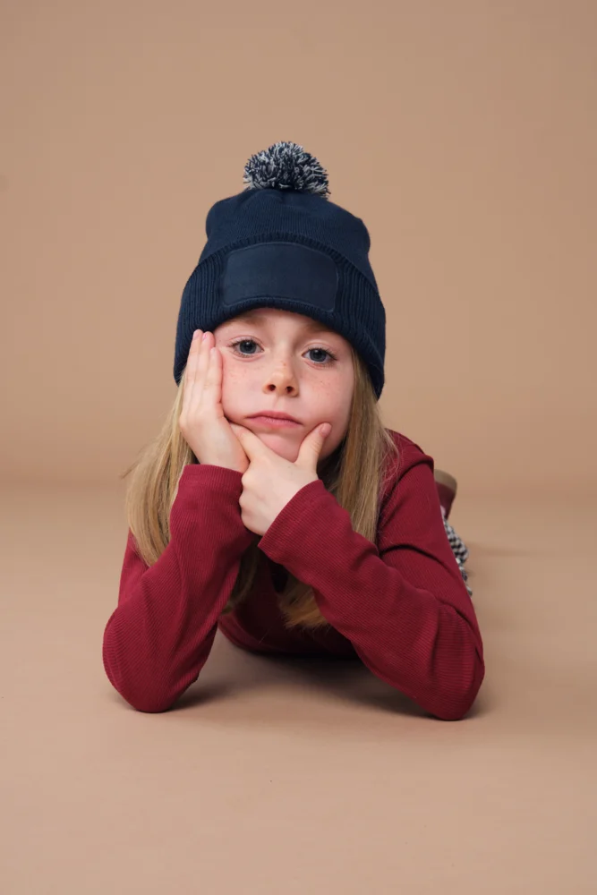 Kinder Strickmütze mit Pompon "Snowstar"