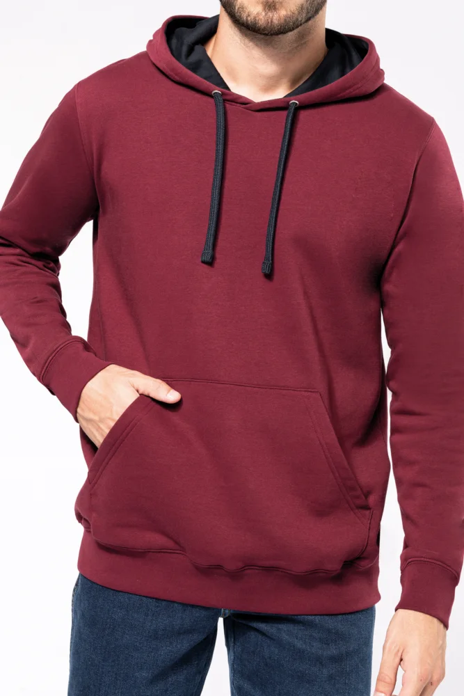 Contrast Hooded Sweater
