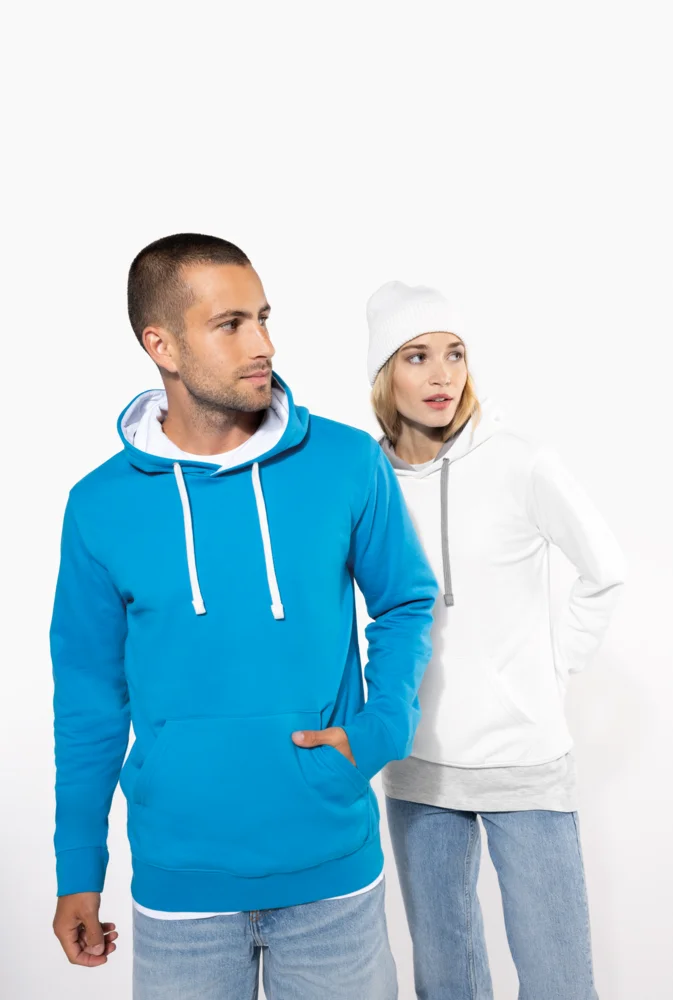 Contrast Hooded Sweater