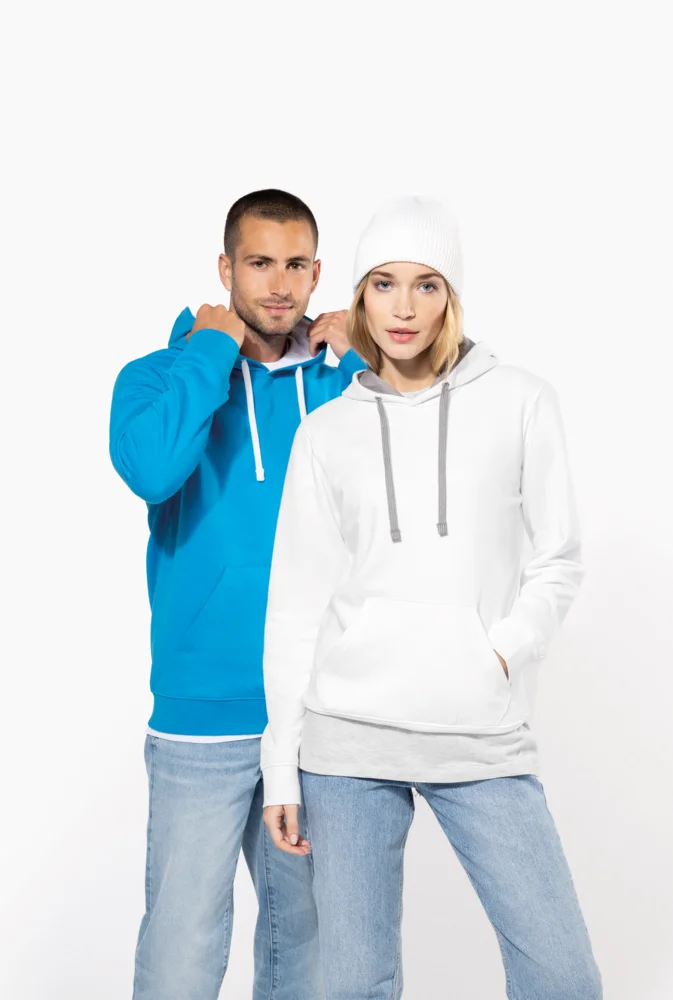 Contrast Hooded Sweater