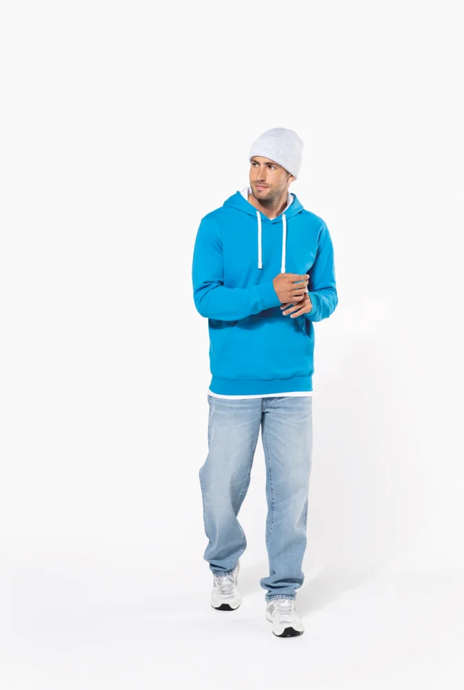 Contrast Hooded Sweater