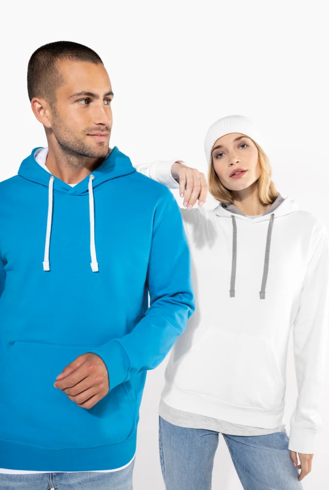 Contrast Hooded Sweater