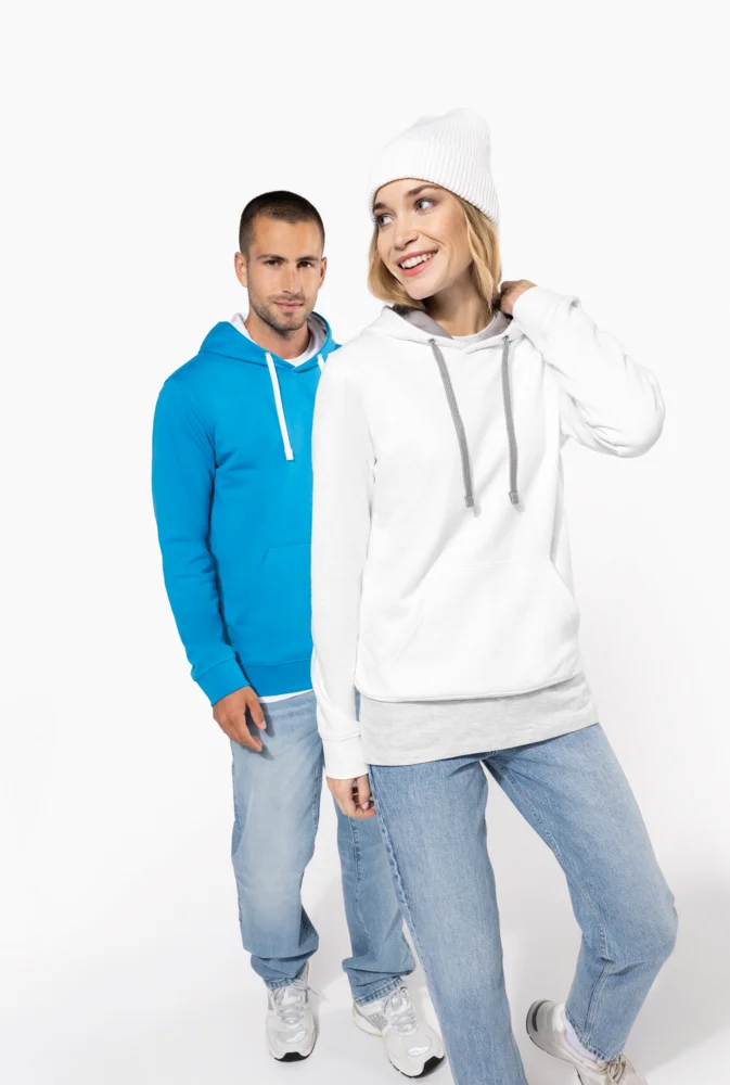 Contrast Hooded Sweater