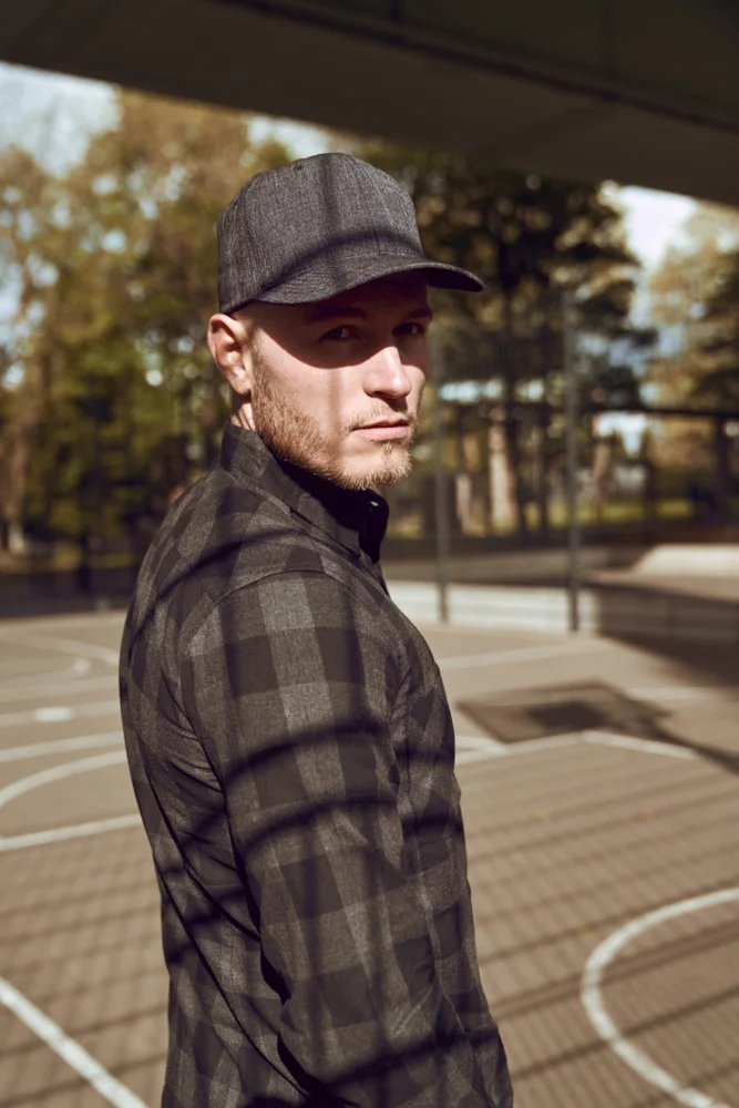 Melierte 6 Panel Kappe