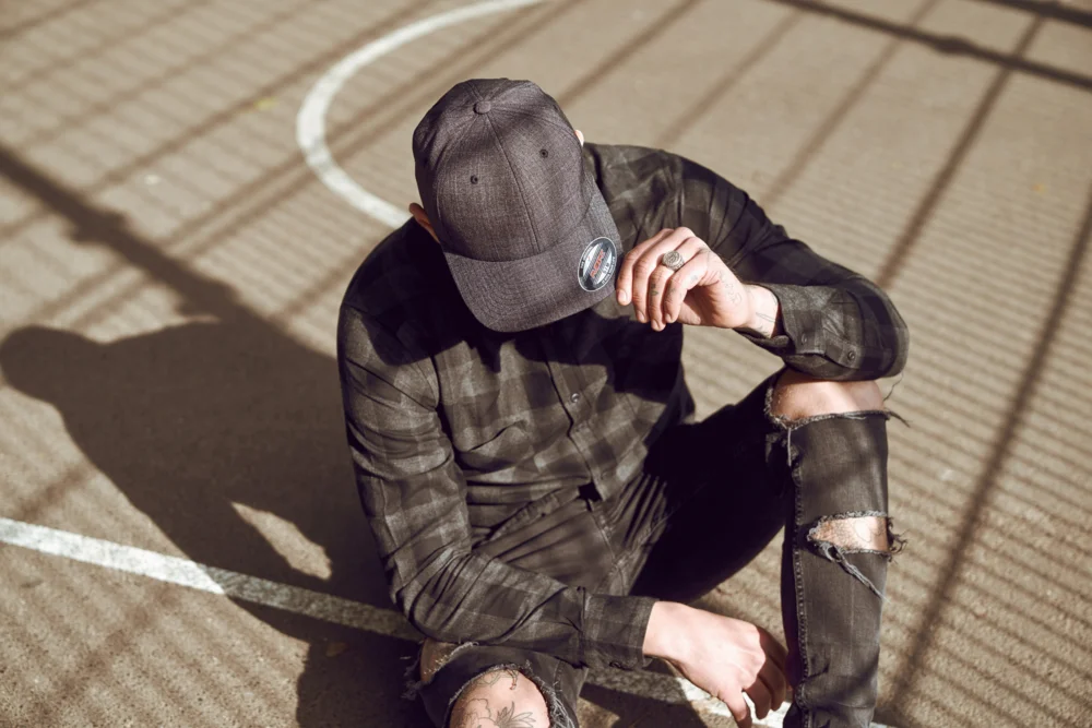 Melierte 6 Panel Kappe